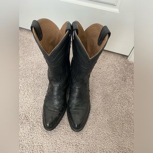 Black Ostrich Tecovas Cowgirl Boots (Size 5)